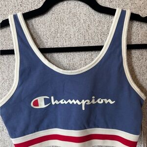 Champion Blue Tank Top bra  with Red and White Stripes size Small, NWT